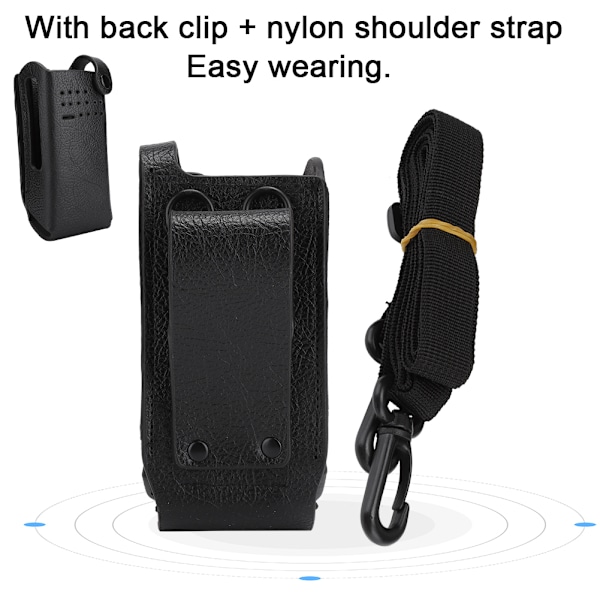 Hårt PU- case med ryggklämma/ nylon för Motorola GP328D Walkie Talkie