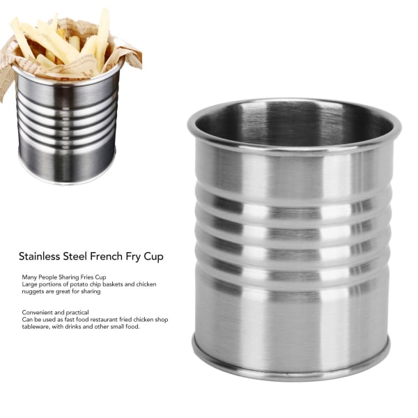 Rostfritt stål Pommes Frites Cup Snack Chicken Nuggets Basket fo