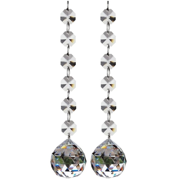 Elegant Kristallglas Kula Ljuskrona Prismor, Klart Optiskt Kristallglas Med Multi-Yta Droppformad, Perfekt För Mångsidig Heminredning Och