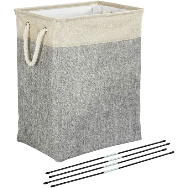 Hög Smal Tvättkorg, Elegant Dekorativ Konstnärlig Korg För Utrymmesbesparande Förvaringslösningar i Grått (42 x 31 x 50)