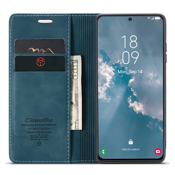 CaseMe Slim Plånboksfodral Samsung Galaxy S24 Plus Blå