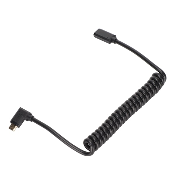 USB C-kabel USB C Hona till USB C Hane 4K 60Hz 3A Snabbladdning 10Gbps 1,2m Spiraldesign USB C Strömkabel Hona till Hane Sidoböjd