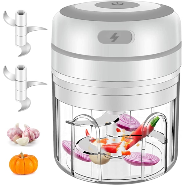 Mini Vitlökshackare, Trådlös Förbättrad Kraft Rostfritt Stål Blad, Snabb Vitlökshackning, Enkel One-touch-funktion, Idealisk För Hem & Resor, 250ml