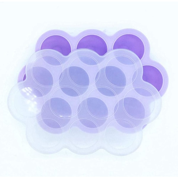 Babys hälsosamma måltider: Lila, silikonförvaringsbrickor, 12 portioner x 30 ml - BPA-fria, från frys till mikrovågsugn, stapelbara, läckagesäkert lock, enkel lossning