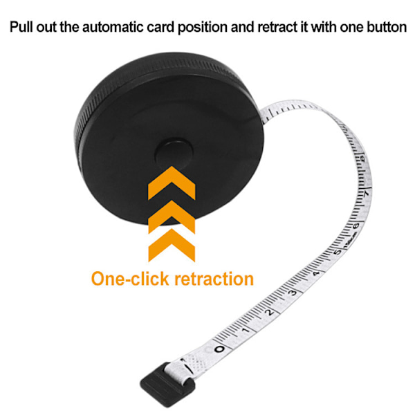 Mjukt måttband Retractable Measuring för kroppstyg Sömnad Skräddare Tyg Stickning Hantverk Viktminskning Mått Retractable  Måttband Kropp