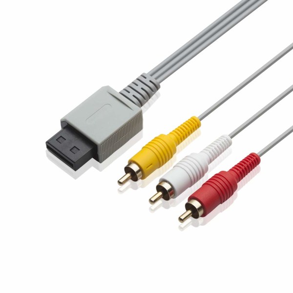 AV-kabel för Wii Wii U, 6FT Composite 3 RCA Guldpläterad Cable Co