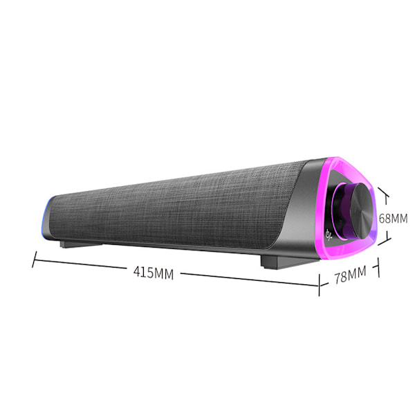 Soulion R30 Datorhögtalare, USB-drivna små PC-högtalare, färgglada RGB-lampor med strömbrytare, surroundljud bärbar datorljudfält