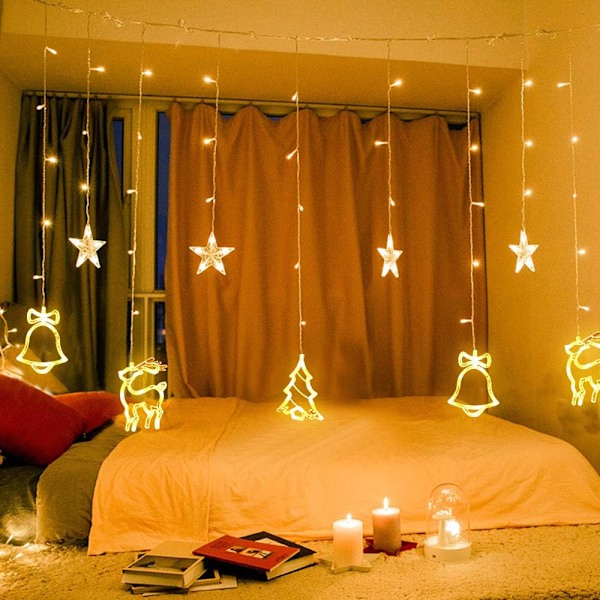 Festliga Ljusslingor, Juldekorationer med Varmvitt LED, Hängande Ljus för Inomhus- och Utomhusbruk, Vattentät Design för Jul, Fest,