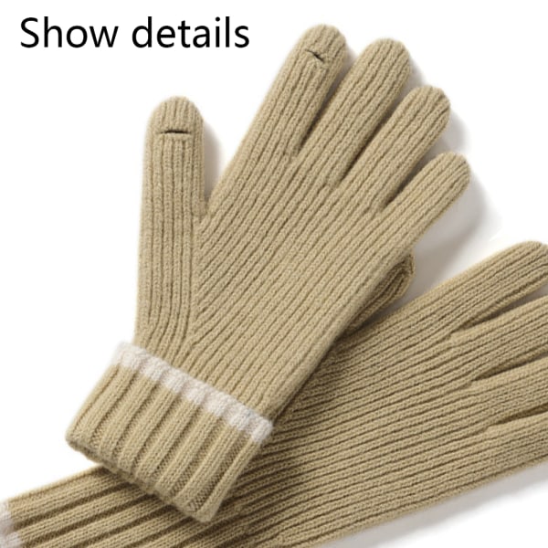 Vridna stickade handskar för kvinnor med touch screen-handflata