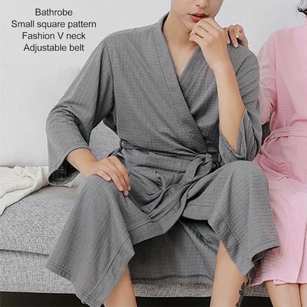 Badrock Unisex Mjuk Bekväm Lös Lätt Loungewear för Män Kvinnor Hem Spa Grå L