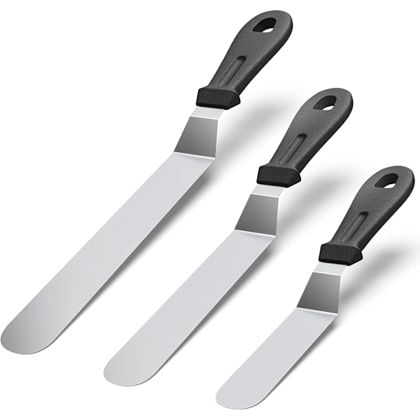 Artisan's Choice, Vinklad Offset Palettknivset med Lättviktigt och Hållbart PP Plasthandtag, Rostfria Blad, 3-Delars Dekorering
