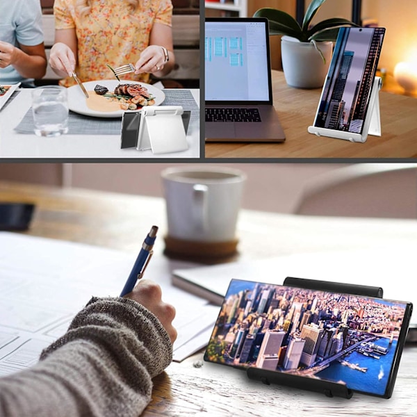 Vikbart skrivbordsställ för mobiltelefon, universell kompatibilitet stöder Huawei P40 Pro/Mate, fullt vikbart smartphone- och e-läsarställ för hem, kontor och resor