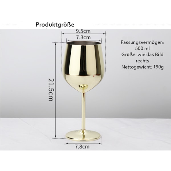 Eleganta Vinglas i Rostfritt Stål, Okrossbara Kopparvinglas för Utomhusbruk, 2 ST