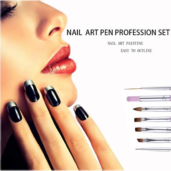 Nagelborste Akryl Nagelkonst Borstar Set Konst Design Målning Nagel Liner Nagelkonst Byggare Borste Nagelkonst Målning Borste Set för Nagelsalong Hem Användning