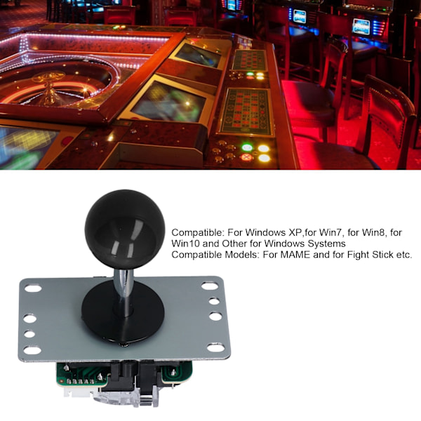 QM070901 Arkadspels Joystick Kit Noll Fördröjning Arkadspel DIY Kit Delar med Encoderkort 10 Knappar Joystick för MAME Blandad Färg (Svart)