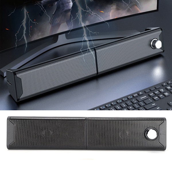 Datorhögtalare Trådbunden Multimedia Mini Strip Skrivbordsstereohögtalare med Subwoofer för Hemdator Laptop