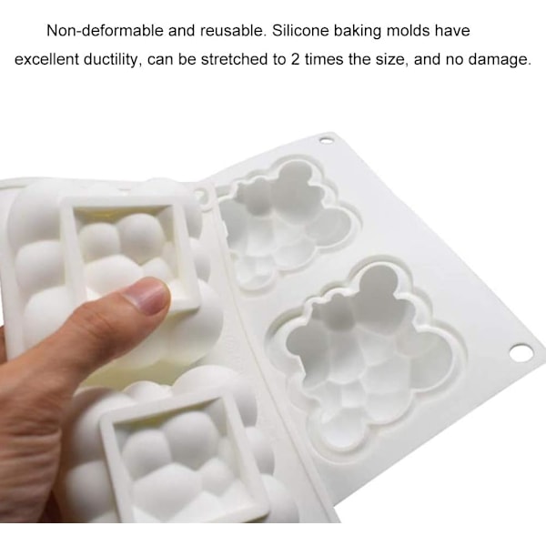 3D Bubblor Himmelsmoln Silikon Kakform, Mångsidig Bakning Non-Stick Silikon, Perfekt För Mousse, Desserter Mini-kakor, Tryfflar, Choklad,