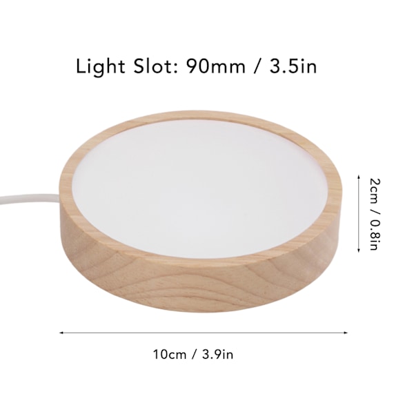 LED-ljus Displaybas RGB Rund Trä Ljusbas Stativ LED Displaystativ för Akrylglas Harts Konst Färgljus
