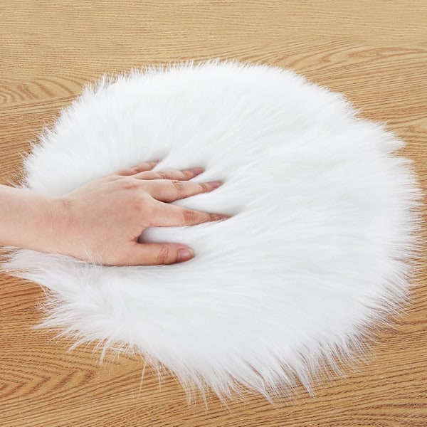 Mångsidig Golvkudde, Fluffigt Fuskfårskinnsmaterial för Vardagsrum, Sovrum, Barnrum, Kontor (60X60Cm)