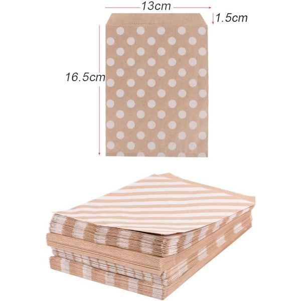 Elegant Väska För Bröllopsfesttillbehör, Kraftpapperspåsar Återvinningsbara Papper Livsmedelssäkra Blandade Designer För Godis Kakpåsar, Godispåsar För Festpresent