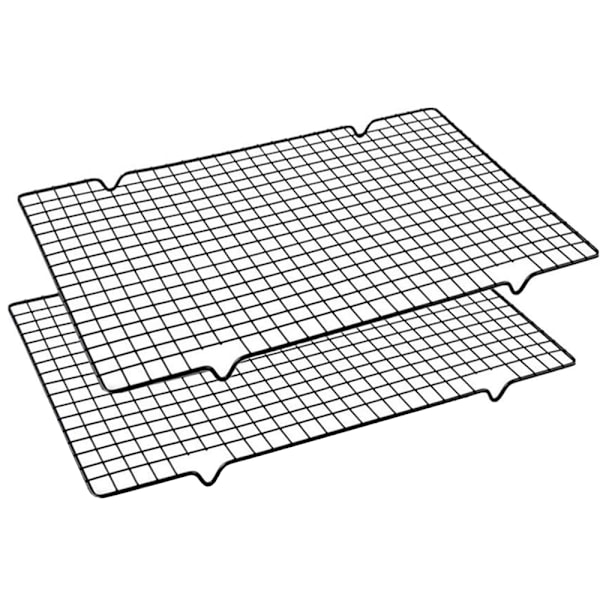 2 st kolstål slät väv grillnät köksapparater hushåll non-stick bakställ bakning grillning kylning hälsosam och hållbar, rostfri