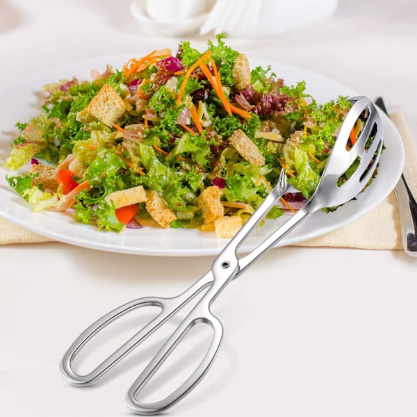 Buffé Party Catering Tänger, Ergonomisk Saxform Rostfritt Stål Salladstänger Giftfria Rostskydd Kökstillbehör För Enkel Hantering Av Mat