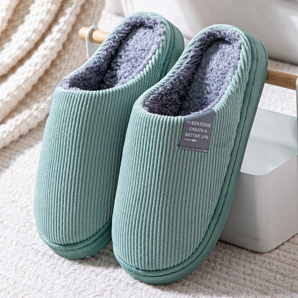 Damtofflor för Hemmet, Damtofflor för Vinter, Bekväma Tofflor, Varma Plåsterfodrade Skor, Damtofflor för Vinter Grön Green 40-41 Green 40-41