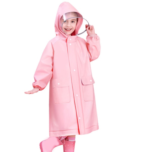 Regnjacka för barn Sakura Pink Söt Vattentät Lätt Hållbar Barnregnjacka med Ryggsäcksfack för Flickor S