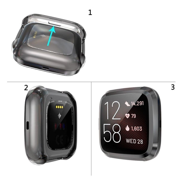 Fitbit Versa 2 elektropläteringsfodral - Svart Svart
