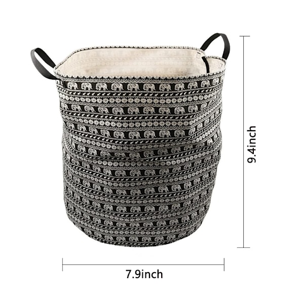 Tålig tvättkorg med struktur, multifunktionell förvaringslåda för leksaker, böcker, kläder, naturligt linne- och bomullstyg med hopfällbar design, portabel