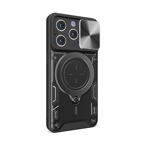 iPhone 14 PRO Kameraskydd skal m. hållare. Svart