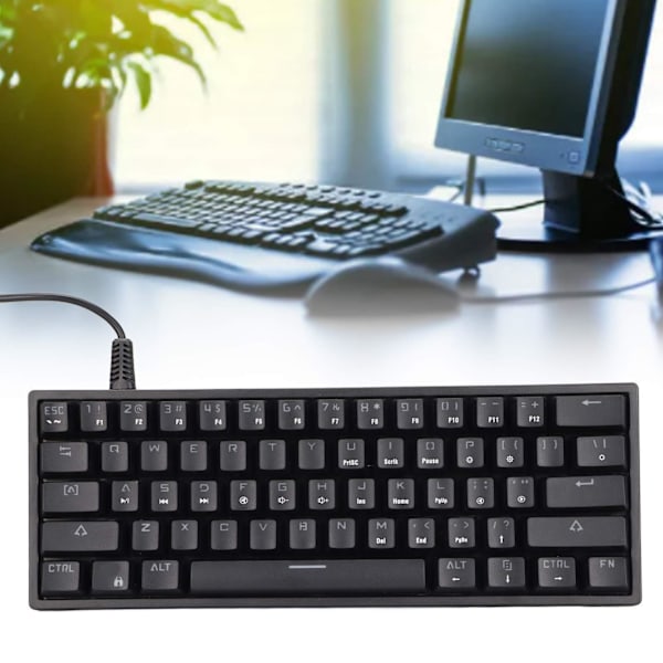 Mekaniskt tangentbord Cool Belysning RGB 61 Tangenter Kompakt Struktur Lättviktigt Trådbundet Tangentbord för Hemmakontor