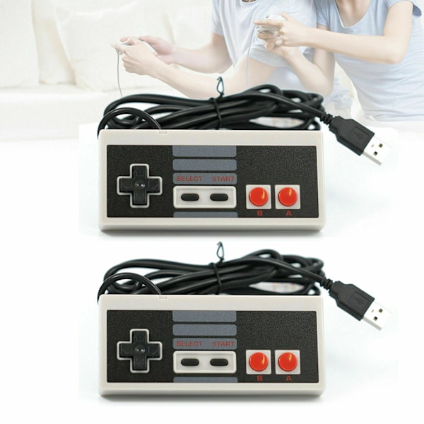 2-pack NES Classic Controller för Nintendo Classic Mini Edition, Klassisk Nintendo Controller för NES Classic Mini Cord
