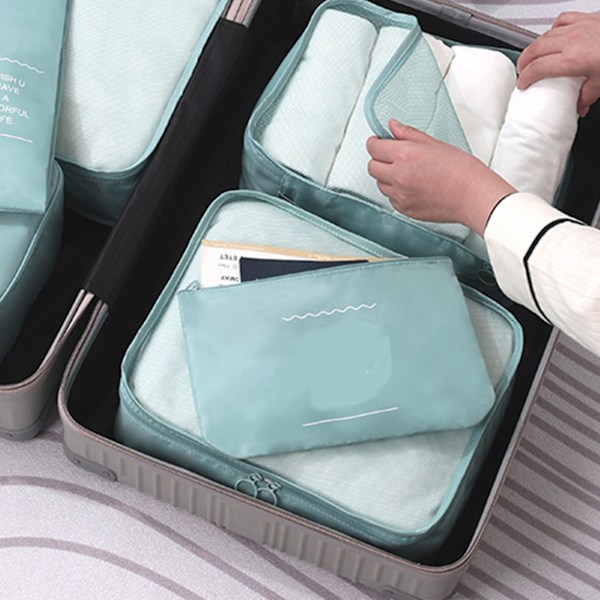 7 st Resväskorganisatörer Polyester Vattentäta Packningskuber för Affärsresor