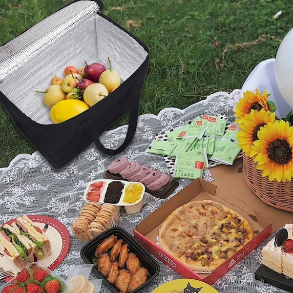 Isolerade matkassar, kraftig stor väska, vattenavvisande, lätt att rengöra, termisk isolering, perfekt för picknickar och matinköp