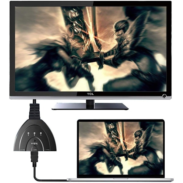HD 1080P HDMI-switch, 3-port 1 utgång splitter med guldpläterad kontakt, Plug and Play-adapter för Blu-ray-spelare, Apple TV