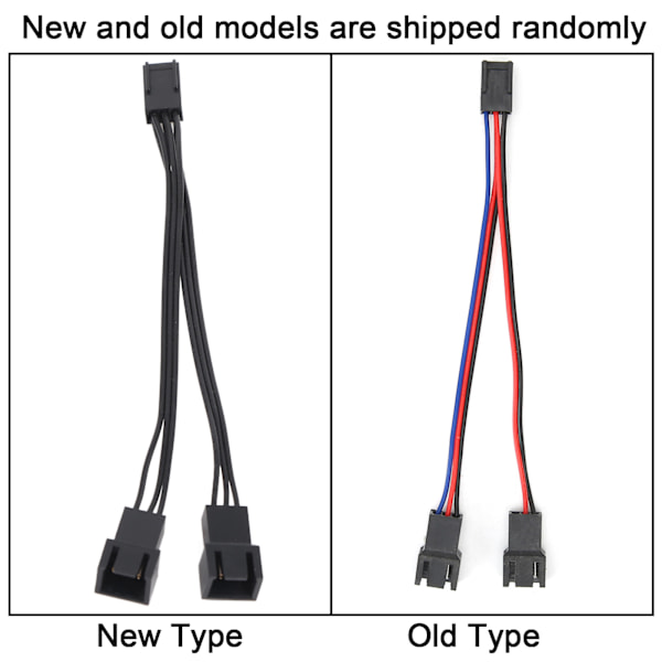 5 st Fläktadapterkabel 2-i-1 Datorchassitillbehör Hona 3-Pin till Hane 3-Pin 2-Pin
