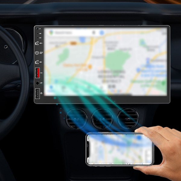 Bil MP5-spelare 7in pekskärm Bluetooth FM AM-radio Bilstereo med backkamera AUX-ingång USB-port för Android för IOS