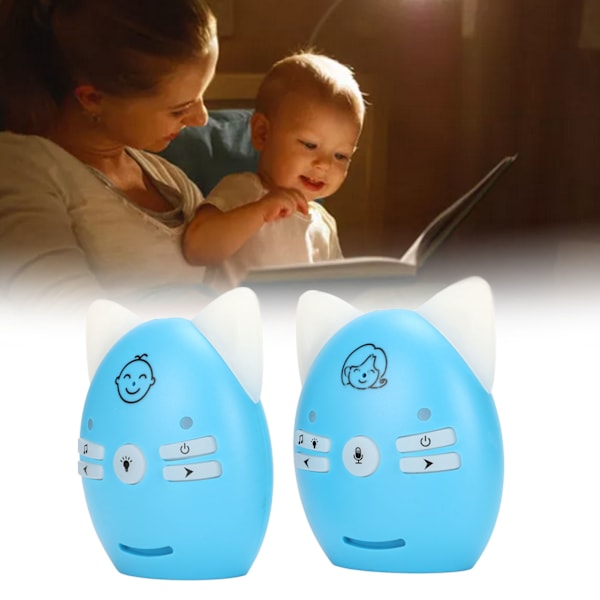Audio Baby Monitor ISM 905 till 925MHz 100 till 240V Trådlös Digital Krypteringsöverföring 10 Volymjusteringar för Barn Blå