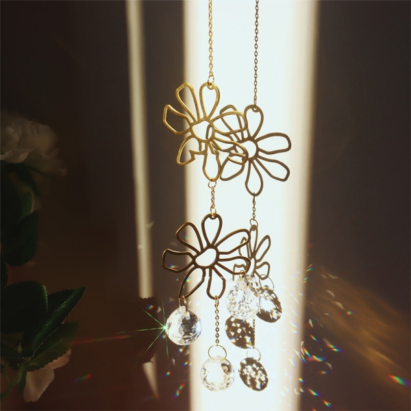 Flower Sun Catcher Crystal Lamp Dekoration Hängande fönster Trädgård Patio Party
