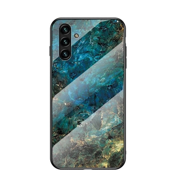 Samsung A14 5G/4G Marmorskal 9H Härdat Glas Baksida Glassback V2 Emerald Green Emerald Green