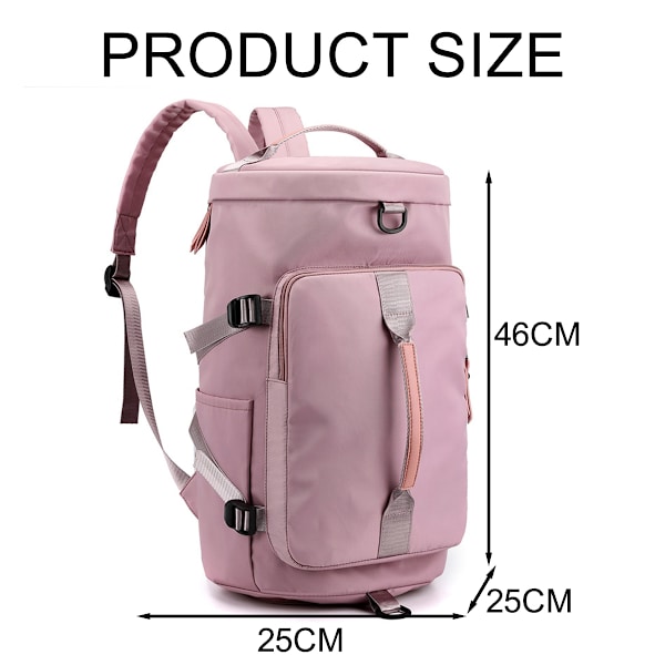 Resväska duffel Backpack, gym weekend vattentät duffelväska med skofack, lätt justerbar handbagage gymväska