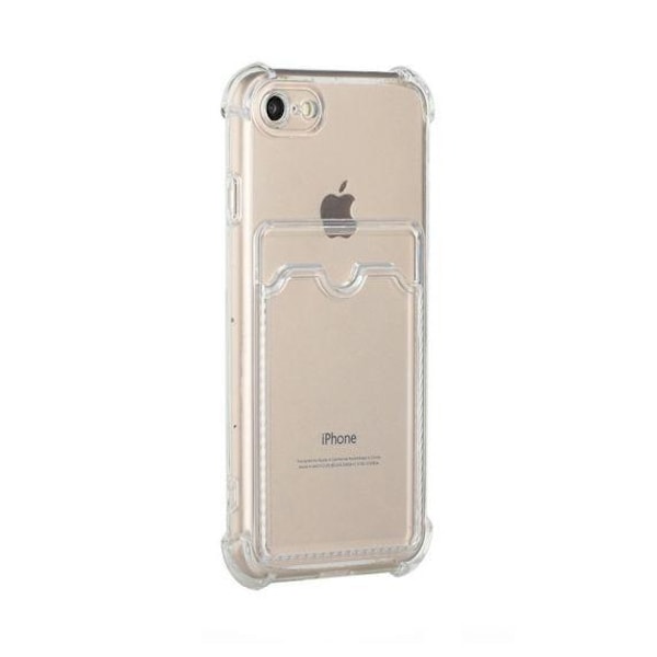 Stöttåligt Skal med Korthållare iPhone 7/8/SE (2020/2022) - Transparent
