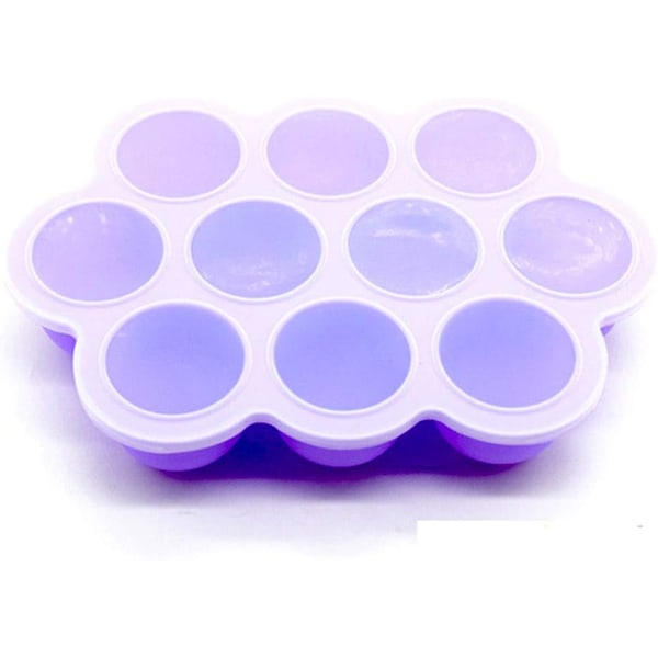Babys hälsosamma måltider: Lila, silikonförvaringsbrickor, 12 portioner x 30 ml - BPA-fria, från frys till mikrovågsugn, stapelbara, läckagesäkert lock, enkel lossning