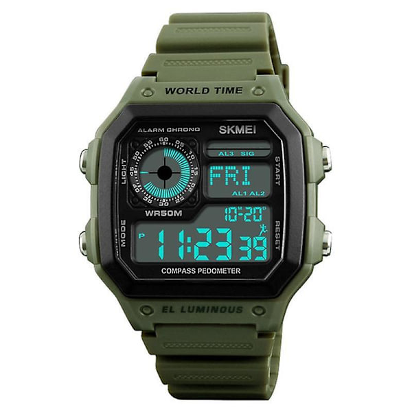SKMEI 1373 Countdown Kompass Vattentät LED Digital Watch Sports Style Herr Handled