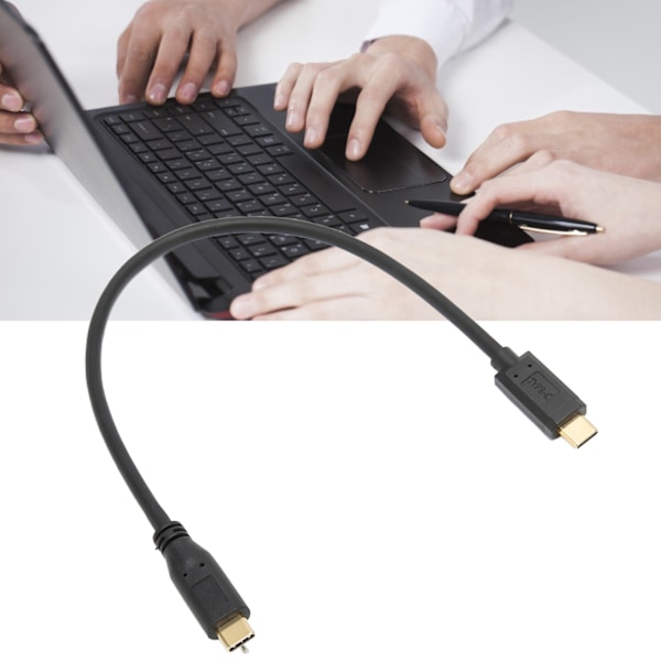 USB 3.1 Kabel C till C Hane till Hona med Fästmuttern Ca 30 cm Lång USB C till USB C Kabel för Telefon Laptop Laddare USB C Hane till USB C Hona