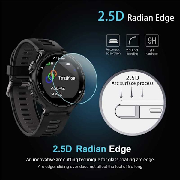 Garmin Forerunner 735xt Härdat Glas 0.2mm 9H 2.5D Transparent