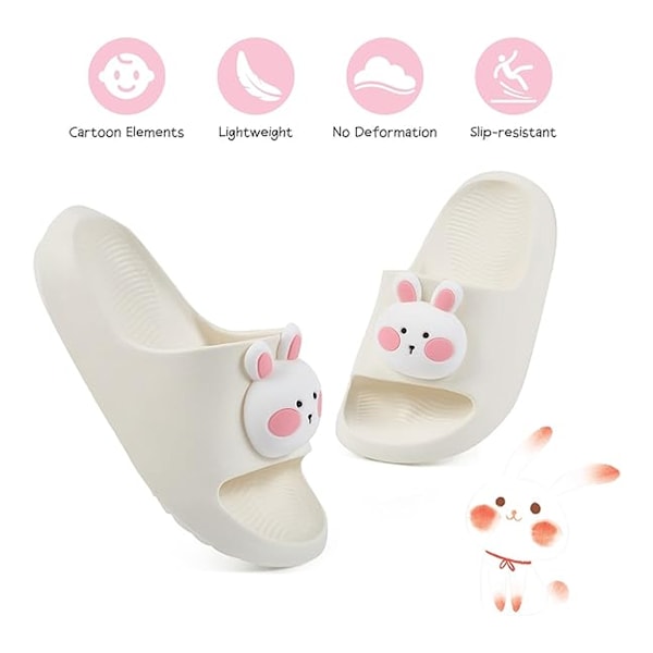 Kanin Slides Tofflor Barn Pojkar & Flickor Slide Sandaler för Barn Flip Flops Compfy Duschtofflor Strand Trädgårdsskor