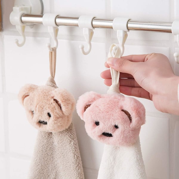 Söta Handdukar med Tecknade Djur, Absorberande och Snabbtorkande Handdukar i Mikrofiber Coral Fleece för Kök Badrum Sovrum