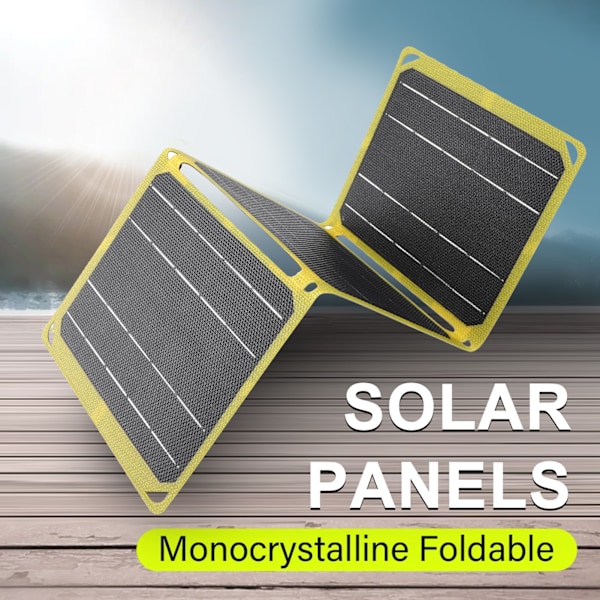 Solpanel 21W 5v 9v 12v Utgång Dubbel USB Portabel Vattentät Monokristallin Kisel Solpanel för Camping Resor Fiske